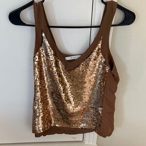 Trina Turk Bronze and Gold Sequin Camisole